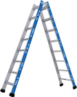Échelle aluminium double évasée 2 plans 2x8 échelons - haut. 2,84m - Platinium double évasée