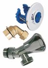 Kit fixoplac coudé pour PER 12, à compression, avec robinet de machine à laver orientable