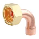 Raccord cuivre coudé à souder sur tube cuivre Ø12 - Ecrou tournant 12/17 - Sachet de 2 pièces