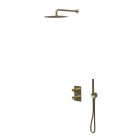 FACADE DOUCHE THERMOSTIQUE 2 SORTIES PIEGA OR BROSSE