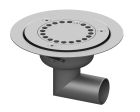 siphon de sols souples cloche sort. Vert  avec platine GE15mm  D100 ø 40 mm  Trous oblongs Ø08 mm, verrouillé 3kn