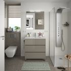 Meuble FUSSION LINE 800 3 tiroirs  TAUPE BRILLANT 797 x 868 x 450 mm