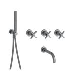 BAIN/DOUCHE ENCASTRE 2 SORTIES CROSS ROAD COMPLET METAL BROSSE
