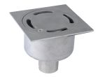 siphon de sol inox sort.Vert GE50mm 150x150 ø50 mm trous oblongs verrouillé microbillé 3 Kn