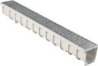 Caniveau de drainage en composite armé de fibres de verre avec grille - MEAFLUID100 - long. 1m x larg. 136mm x haut. 127mm - classe B125