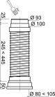 PIPE SOUPLESS D93/100 LONGUE 320-520MM