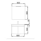 Meuble NOJA 800 2 portas CHÊNE CALÉDONIE
