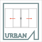 Menuiserie aluminium à rupture de pont thermique, thermolaquée, fabrication française sur mesure - Galandage URBAN 2 vantaux 1 rail