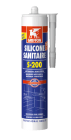 Mastic silicone sanitaire - S-200 gris transparent - cartouche de 300ml