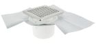 SIPHON POUR CARRELAGE SORTIE VERTICALE CADRE+GR. INOX+NATTE