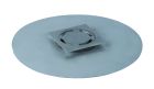 siphon de sol inox sort.Vert avec platine GE15mm 100x100 ø40 mm trous oblongs microbillé 3 Kn