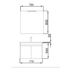 Meuble NOJA 700 2 portas CHÊNE CALÉDONIE