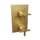 FAÇADE EN LAITON EXTERNE POUR THERMOSTATIQUE DOUCHE/BAIN ENCASTRÉE