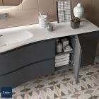 Meuble de salle de bain MAM 900 gauche, 2 tiroirs métalliques à fermeture amortie ANTHRACITE MAT 897 x 540 x 505 mm