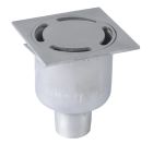 siphon de sol inox sort.Vert GE50mm 100x100 ø40 mm trous oblongs microbillé 3 Kn