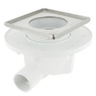 SIPHON POUR CARRELAGE SORTIE HORIZONTALE  CADRE INOX 15X15