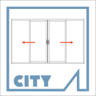Menuiserie aluminium à rupture de pont thermique, thermolaquée, fabrication française sur mesure - Galandage CITY 2 vantaux 1 rail