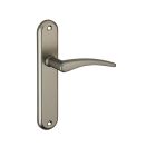 Ensemble poignée de porte Vesta aluminium brossé 165 mm à bec de canne