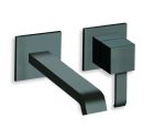 lavabo mural quadri 2 trous saillie 18 cm black mat ex qm277