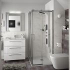 Meuble FUSSION CHROME 800 3 tiroirs  BLANC BRILLANT 797 x 868 x 450 mm