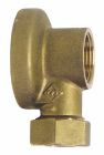 Applique murale pour robinet de puisage - Collet battu pour tube cuivre Ø14mm - F 1/2' - Corps en laiton brut
