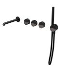 MITIGEUR BAIN DOUCHE 2 SORTIES BEC ET DOUCHETTE PIEGA CHROME NOIR BRO