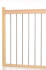 Escalier Economique en Hêtre Lamellé Collé, Garde corps d'étage de 2m à balustres inox BIB avec 1/2 poteau d'extrémité