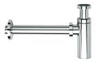 siphon lavabo droit luxe laiton design 35 cm chrome