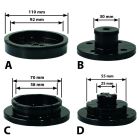 COFFRET TOURNAGE /   4 Mors pour mandrins Filetage M33x 3,5mm