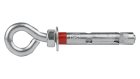 Cheville metal.charge legere crochet ferme m6/9x50
