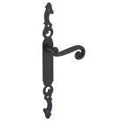 Ensemble poignée de porte Coq noir 195 mm à bec de canne