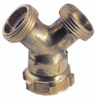 Raccord de jonction en Y pour tuyau d'alimentation de machine à laver - Ecrou tournant 3/4' - MM 3/4' - Laiton