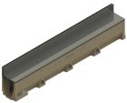 Caniveau en béton polymère avec couverture à fente en acier inoxydable 316L haut. 65mm - ACO SELF 100 - long. 1m x larg. 100mm x haut. 145mm - classe A15