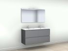 CAISSON MEUBLE LAQUE GRIS 140 CM - 4 TIROIRS