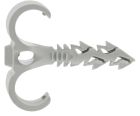 Cheville simple crochet en nylon - S-CLIP SIMPLE - diam. 25-28 mm x long. 55 mm - Bidon plastique de 100