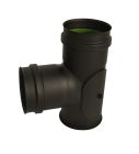 TE 90° TRAPPE DE VISITE NOIR + JOINT SILICONE APOLLO PELLETS Ø80