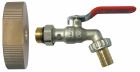 Kit complet récupérateur eau de pluie - Installation simple et rapide - Cuve 1000L - Robinet laiton chromé orientable M1/2' poignée plate - Raccord au nez 3/4' - Raccord et bague de serrage laiton S60x6 - ACS