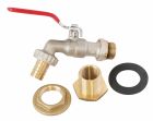 Kit complet récupérateur eau de pluie - Installation simple et rapide - Cuve 200/500L - Robinet laiton chromé orientable M1/2' poignée plate - Raccord au nez 3/4' - Raccord et bague de serrage laiton F 1/2' - ACS