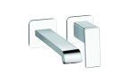 lavabo mural regular quadri s 2 trous bec 18 cm chrome ex qs267