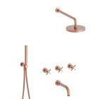 BAIN/DOUCHE ENCASTRE 3 SORTIES CROSS ROAD COMPLET OR ROSE BROSSE