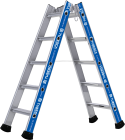 Échelle aluminium double évasée 2 plans 2x5 échelons - haut. 2,15m - Platinium double évasée