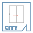 Menuiserie aluminium à rupture de pont thermique, thermolaquée, fabrication française sur mesure - Galandage CITY 1 vantail 1 rail