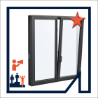 Menuiserie aluminium à rupture de pont thermique, thermolaquée, fabrication française sur mesure - Frappe 2 vantaux à la française ou oscillo battant, pour pose en applique. Avec ou sans passage VR. Avec ou sans VR monobloc ou 1/2 linteau intégré.