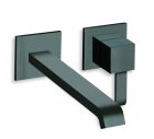 lavabo mural quadri avec plaque saillie 22.5 cm black mat  ex qm278