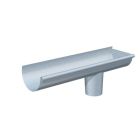 Embout lyonnais droit 333B18 à talon et naissance Ø100 mm sans pince - zinc - prePATINA clair