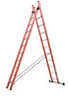 Échelle fibre de verre isolante transformable 2 plans 2x11 échelons - haut. 6,68m - Transformable 2 plans isolante