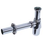SIPHON LAVABO EN LAITON CHROME AVEC SORTIE MURALE PRO