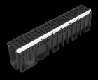 Caniveau avec 4 grilles fonte - long. 1m x larg. 100mm - classe D400
