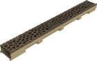 Caniveau en béton polymère avec grille fonte Voronoï couleur Quartz fumé - ACO SELF - long. 1m x larg. 100mm x haut. 55mm - classe B125
