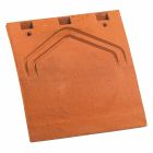 Tuile et demie terre cuite Plate 17x27 Val de Seine - long. 26,8 cm x larg. 25,1 cm